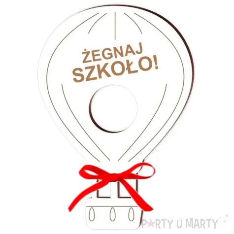 dekoracja balonik na lizak zegnaj szkolo bialy 15 cm