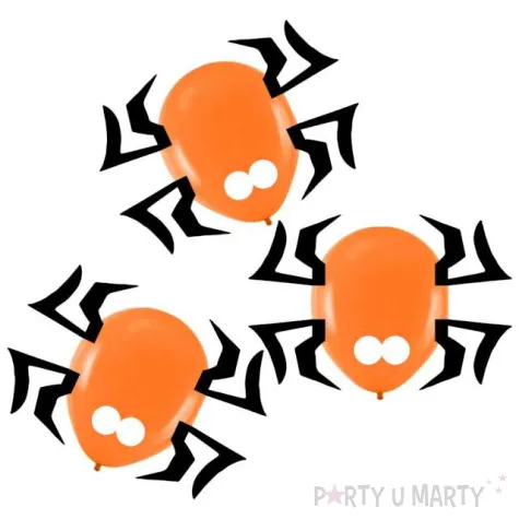 dekoracja balonowe pajaki czarno pomaranczowa 3 szt
