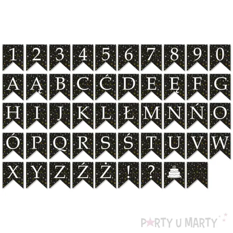 dekoracja baner personalizowany wlasny napis 20 flag girlanda 200 cm