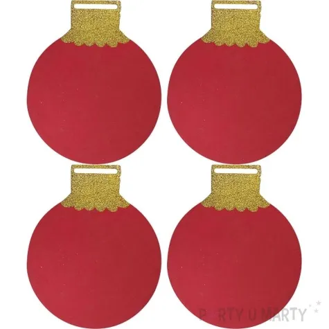 dekoracja bombki czerwone piankowa titanum 4 szt