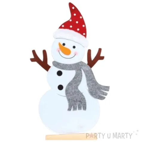 dekoracja boze narodzenie uroczy balwanek biala guirca 61 cm