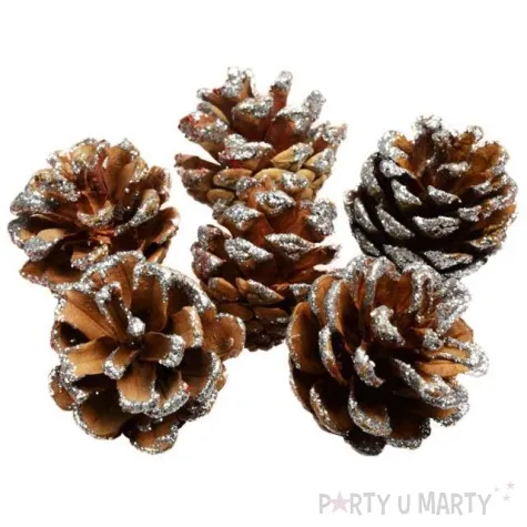 dekoracja brokatowe szyszki arpex 6 szt