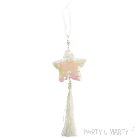 dekoracja cekinowa gwiazdka perlowa arpex 23 cm