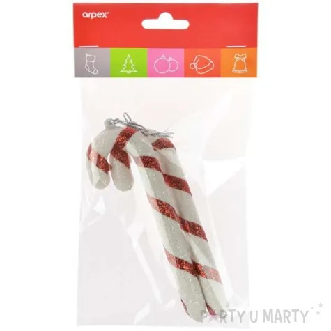 dekoracja choinkowa laski cukrowe czerwony arpex 2 szt