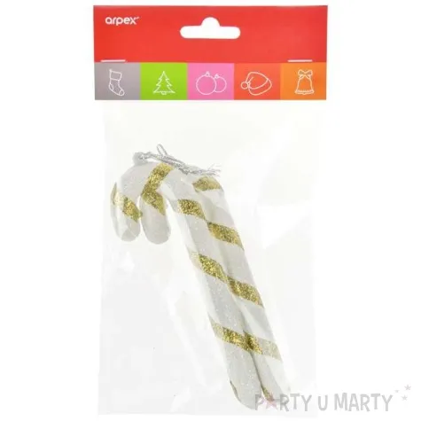 dekoracja choinkowa laski cukrowe zloty arpex 2 szt d