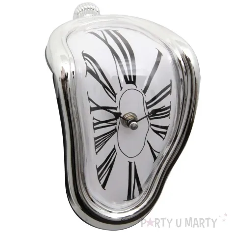 dekoracja cieknacy zegar salvadora dal bialy gadzetmaster rzymskie cyfry