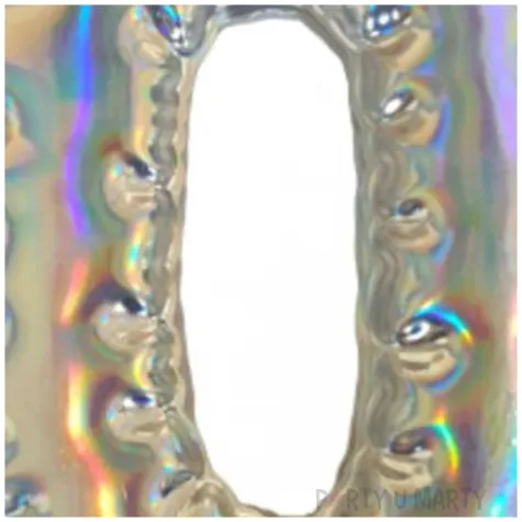 dekoracja cyferka 0 naklejka opalizujaca top ten