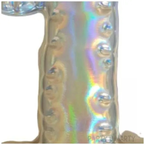 dekoracja cyferka 1 naklejka opalizujaca top ten