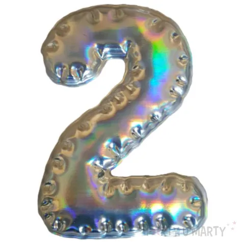 dekoracja cyferka 2 naklejka opalizujaca top ten