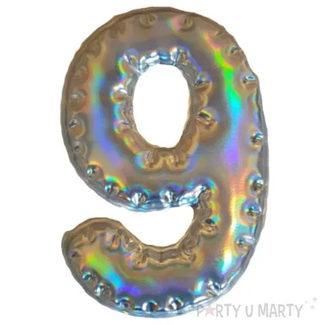 dekoracja cyferka 9 naklejka opalizujaca top ten