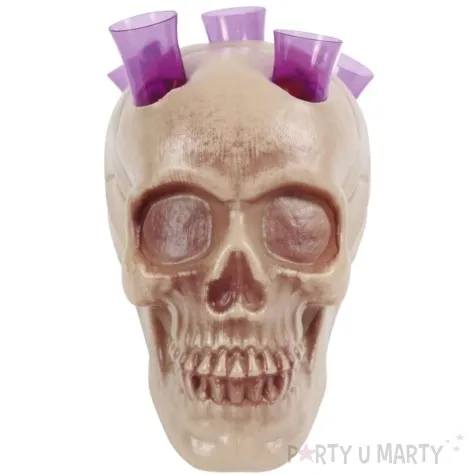 dekoracja czaszka stojak na kieliszki guirca 20 cm