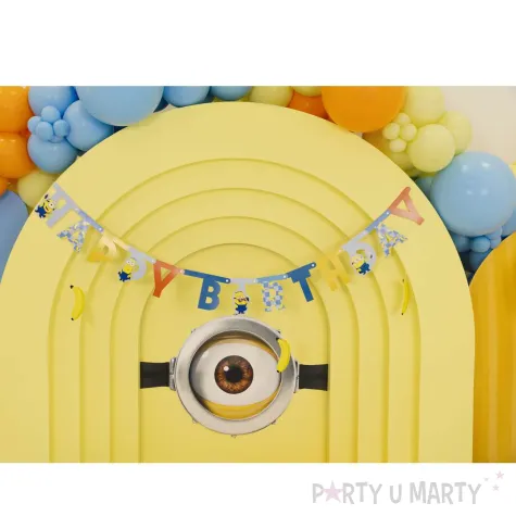 dekoracja do powieszania na urodziny baner girlanda happy birthday minionki 153 cm diy