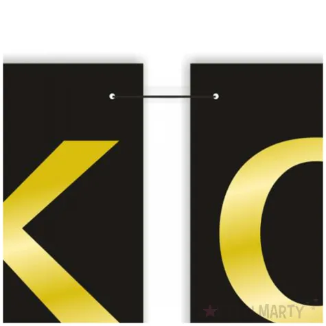 dekoracja do powieszenia baner komers 2026 biret girlanda papierowa czarno zlota 2 5 m