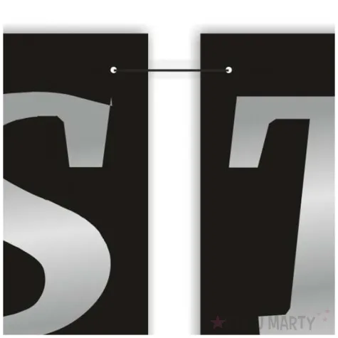 dekoracja do powieszenia baner studniowka 2026 girlanda papierowa czarno srebrna