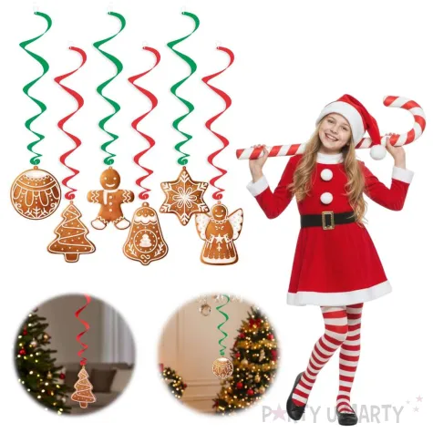 dekoracja do powieszenia na boze narodzenie swieta swiderki wiszace piernikowy czar 6 szt