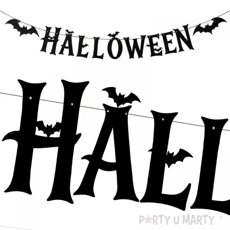 dekoracja do powieszenia na halloween baner girlanda papierowa nietoperze ozdoba halloweenowa