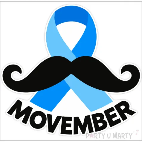 dekoracja do powieszenia plakat movember was i wstazka niebieski listopad na drzwi konferencje