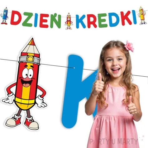 dekoracja do przedszkola na dzien kredki baner kolorowi przyjaciele girlanda papierowa