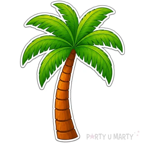 dekoracja do przyklejenia na okno drzwi hawajskie party palma wakacje lato aloha