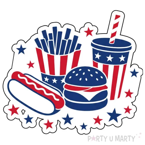 dekoracja do przyklejenia na okno plakat usa fast food do szkoly klasy na dzien jezykow