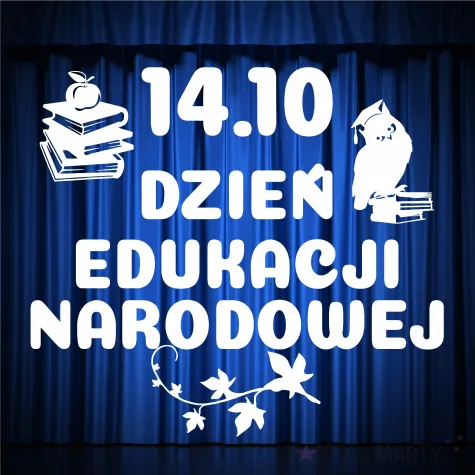 dekoracja do szkoly na gazetke tablice napis dzien edukacji narodowej sowa dzien nauczyciela