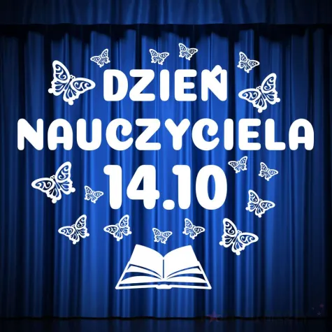 dekoracja do szkoly na gazetke tablice napis dzien nauczyciela motylki