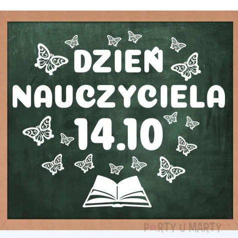 dekoracja do szkoly na gazetke tablice napis dzien nauczyciela motylki