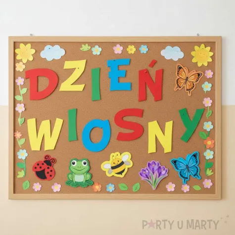 dekoracja do szkoly przedszkola na gazetke tablice dzien wiosny do powieszenia 17 elementow