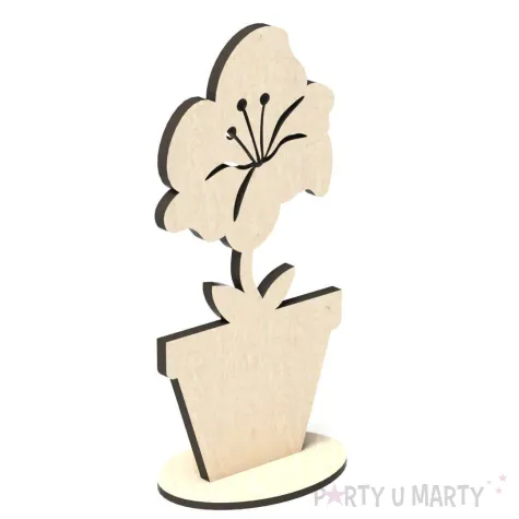 dekoracja drewniana 3d kwiatek 10 66x135 mm 10 szt