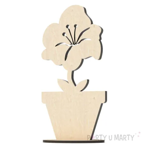 dekoracja drewniana 3d kwiatek 10 66x135 mm 10 szt