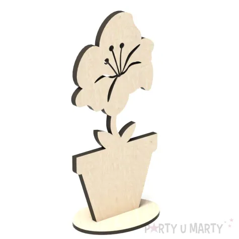 dekoracja drewniana 3d kwiatek 10 66x135 mm