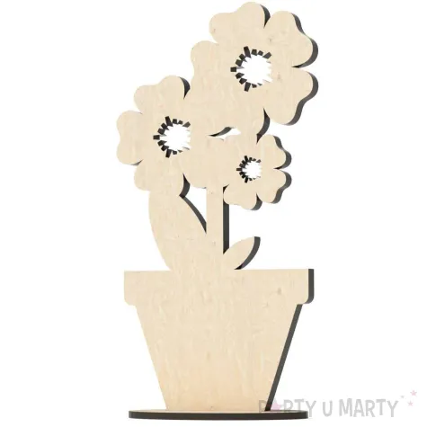 dekoracja drewniana 3d kwiatek 2 65x140 mm 10 szt