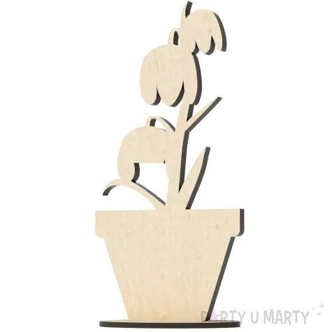 dekoracja drewniana 3d kwiatek 4 66x140 mm