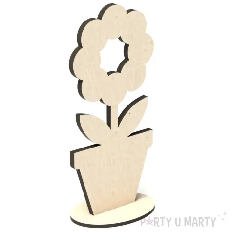 dekoracja drewniana 3d kwiatek 5 66x140 mm 10 szt