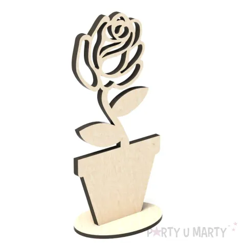 dekoracja drewniana 3d kwiatek 6 66x135 mm