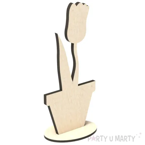 dekoracja drewniana 3d kwiatek 7 66x139 mm