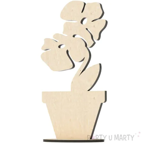 dekoracja drewniana 3d kwiatek 8 68x140 mm