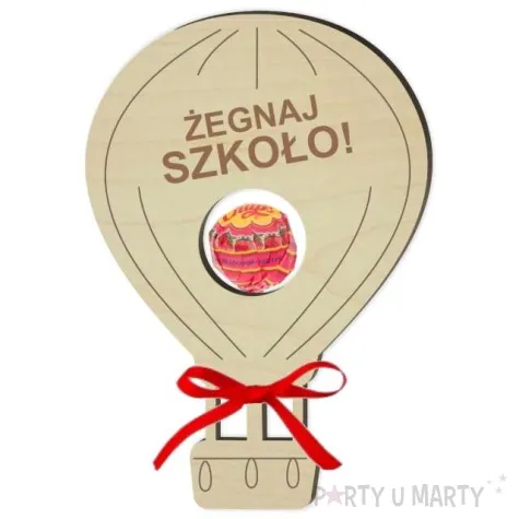 dekoracja drewniana balonik na lizak zegnaj szkolo 15 cm