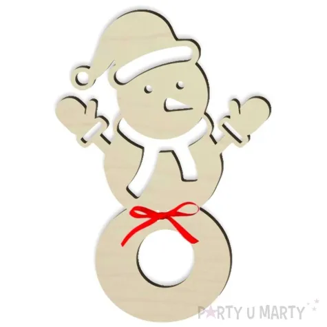 dekoracja drewniana balwanek na lizak 16 cm