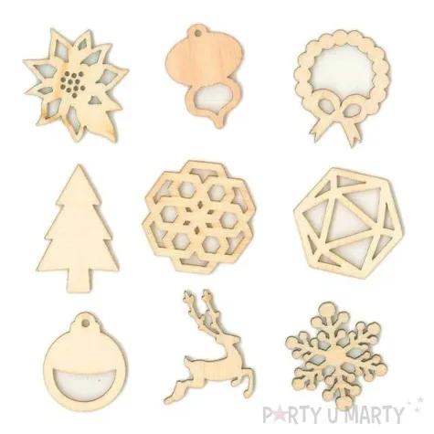 dekoracja drewniana boze narodzenie swiateczny czas titanum 45szt