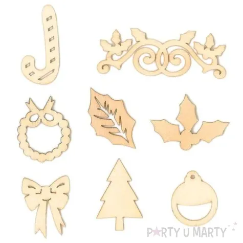 dekoracja drewniana boze narodzenie zimowa fantazja titanum 40 szt