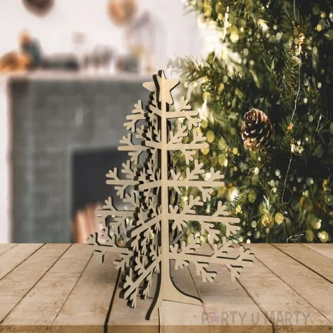 dekoracja drewniana choinka z galazek 15 cm