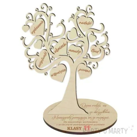 dekoracja drewniana drzewko podziekowania dla wspanialego wychowawcy 20x25 cm