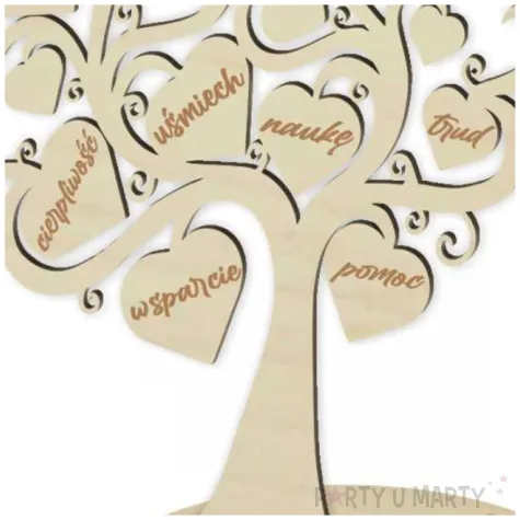 dekoracja drewniana drzewko podziekowania dla wspanialej nauczycielki 20x25 cm