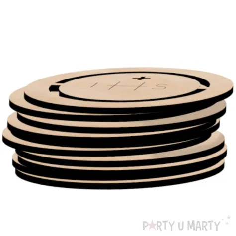 dekoracja drewniana i komunia sw ihs 10 szt