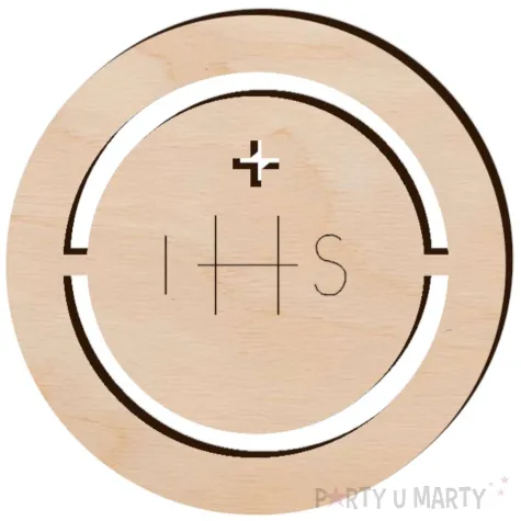 dekoracja drewniana i komunia sw ihs 10 szt