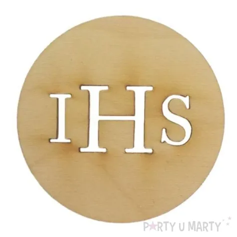 dekoracja drewniana i komunia sw ihs 10 szt