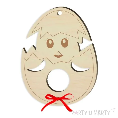 dekoracja drewniana jajko na lizak wielkanoc 14 cm