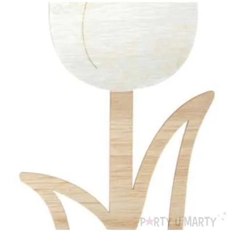 dekoracja drewniana kwiat tulipan pelny arpex 22 cm