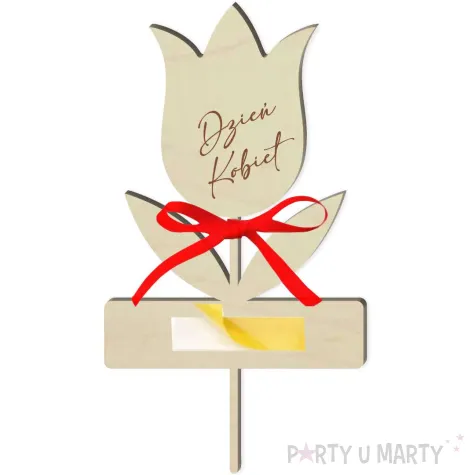 dekoracja drewniana kwiatek merci dzien kobiet 8x14 cm